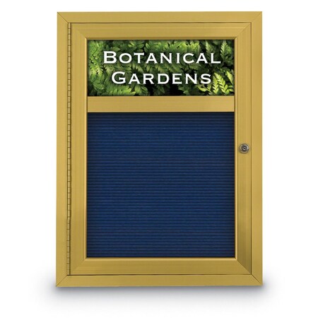 United Visual Products Indoor Enclosed Combo Board, 42"x32", Gold Frame/Green & Forbo UVCB4232G-GREEN-FORBO